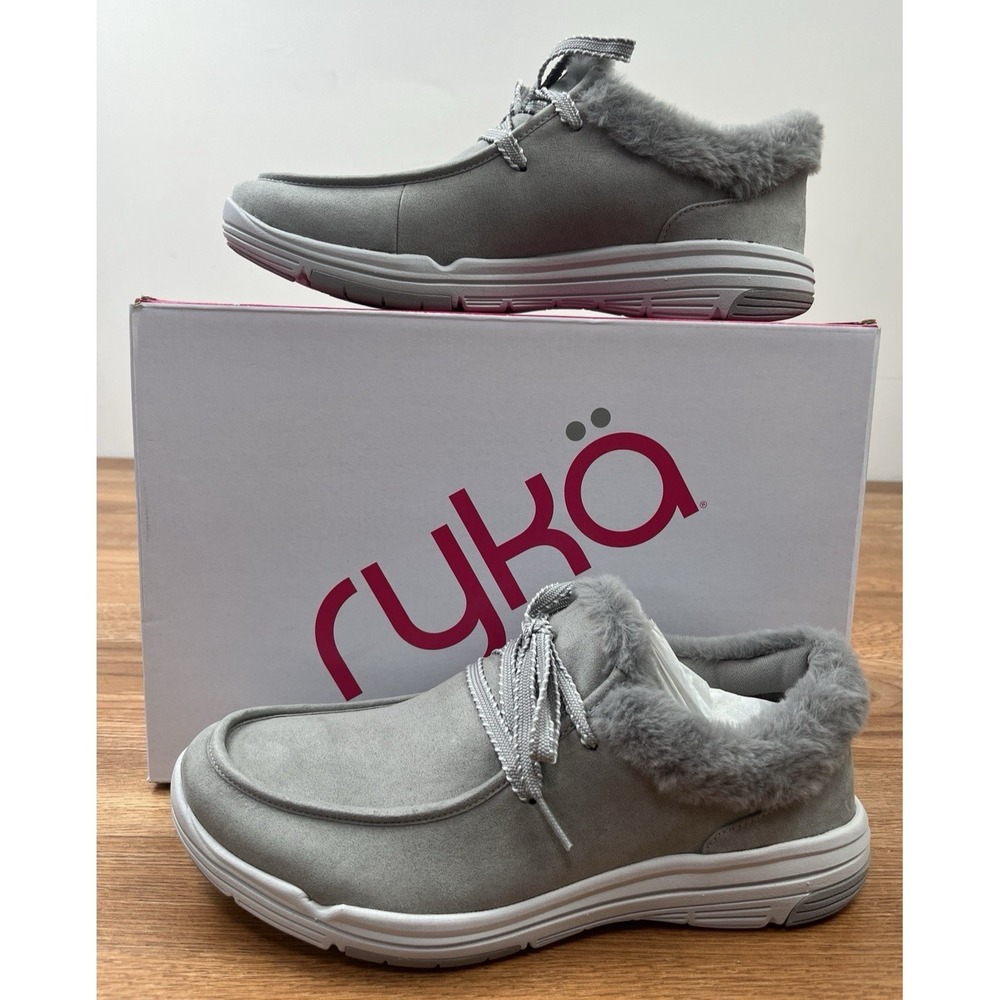 Ryka Avid Women's‎ Slip-on Shoes in Paloma Gray Micro-Suede, Size 10 NEW